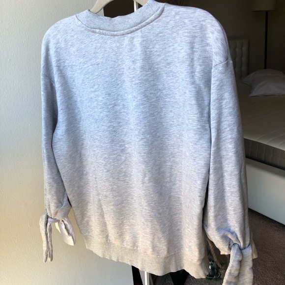 H&M Grey Sweater with Tie Sleeves - Picture 6 of 7